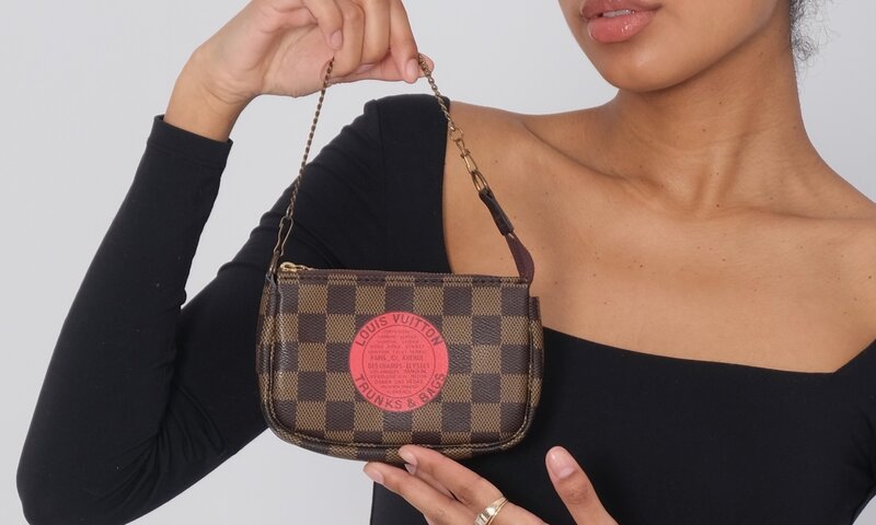 LOUIS VUITTON LOUIS VUITTON DAMIER EBENE TRUNKS & BAGS POCHETTE ACCESSOIRES MINI