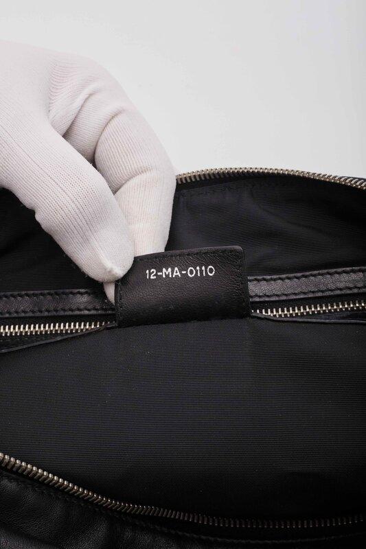CHRISTIAN DIOR DIOR CANNAGE LEATHER BLACK GRANVILLE BAG LARGE