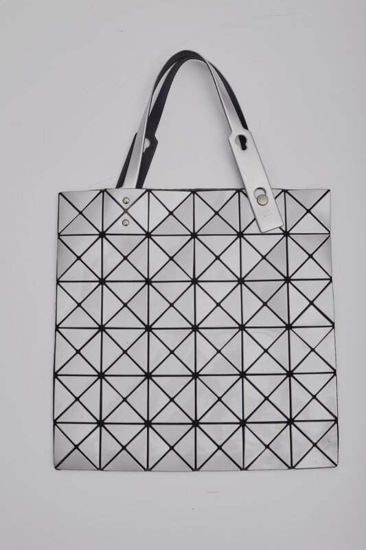 ISSEY MIYAKE BAO BAO ISSEY MIYAKE SILVER VINYL LUCENT TOTE