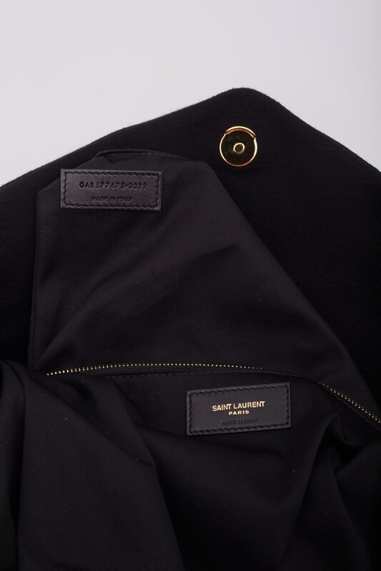SAINT LAURENT SAINT LAURENT JERSEY QUILTED LOULOU PUFFER BAG BLACK MEDIUM