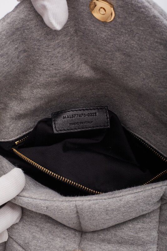SAINT LAURENT SAINT LAURENT JERSEY QUILTED LOULOU PUFFER BAG GREY CLOUD SMALL