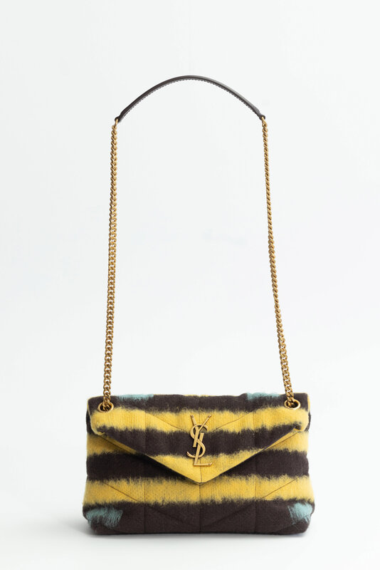 SAINT LAURENT SAINT LAURENT TIE DYE YELLOW LOULOU PUFFER BAG SMALL