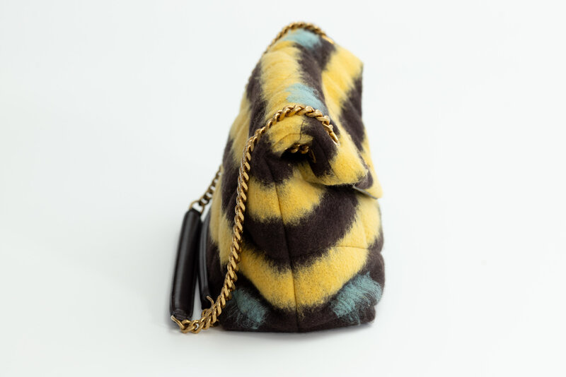 SAINT LAURENT TIE DYE YELLOW LOULOU PUFFER BAG SMALL