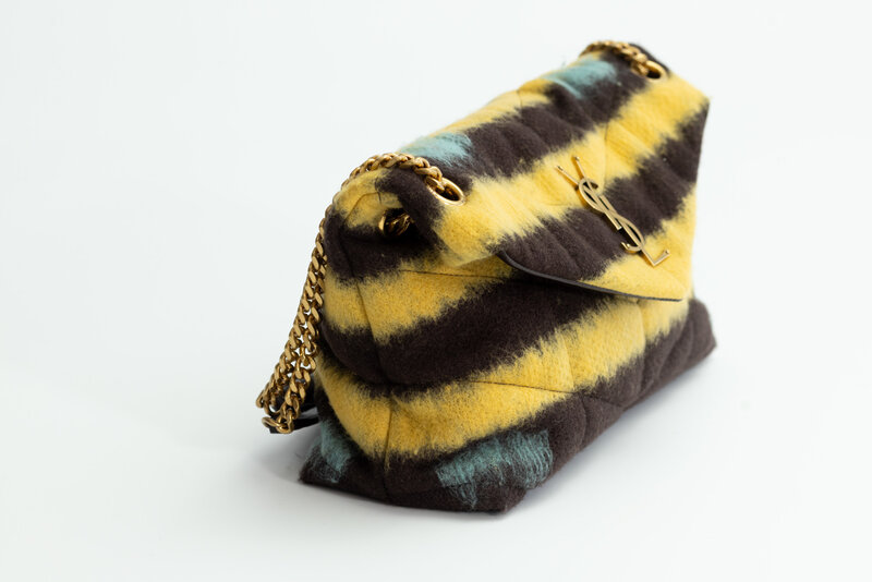 SAINT LAURENT SAINT LAURENT TIE DYE YELLOW LOULOU PUFFER BAG SMALL