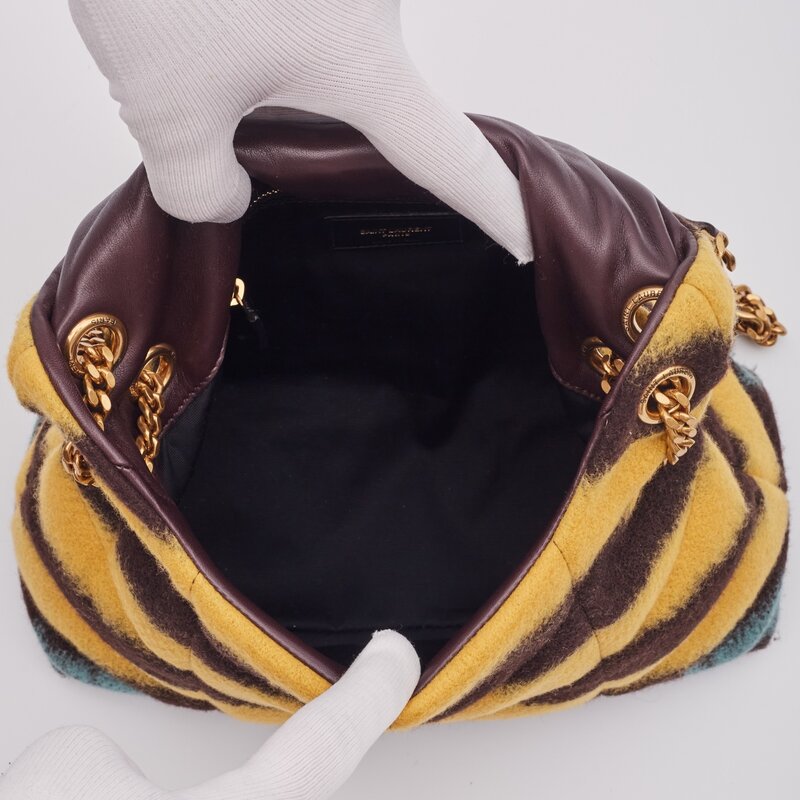 SAINT LAURENT SAINT LAURENT TIE DYE YELLOW LOULOU PUFFER BAG SMALL