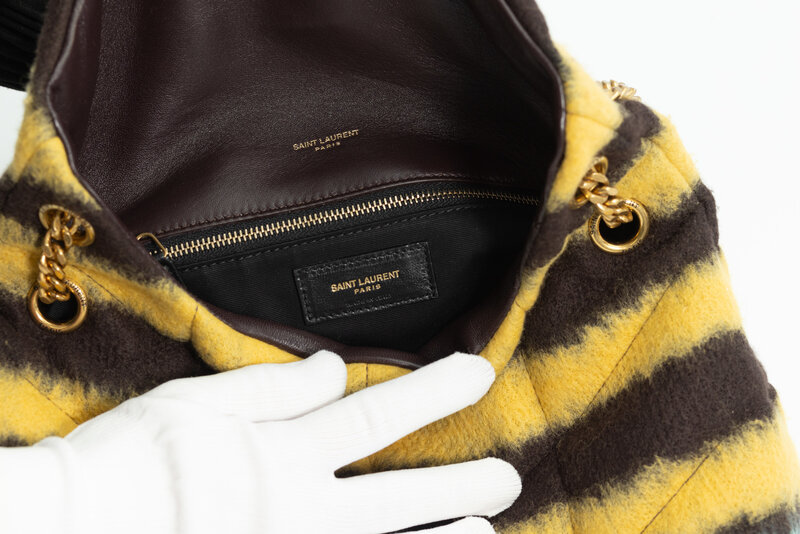 SAINT LAURENT SAINT LAURENT TIE DYE YELLOW LOULOU PUFFER BAG SMALL