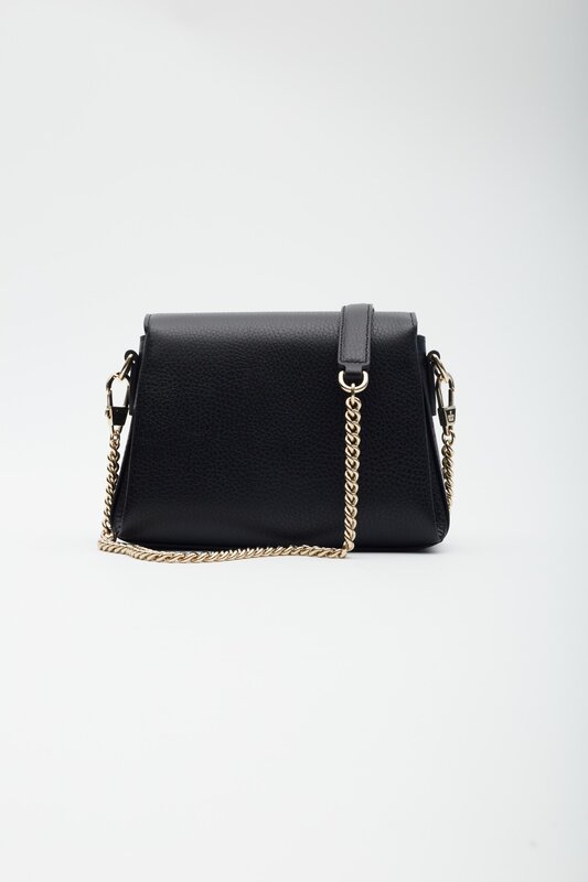 GUCCI GUCCI DOLLAR CALFSKIN INTERLOCKING GG CROSSBODY BAG BLACK SMALL
