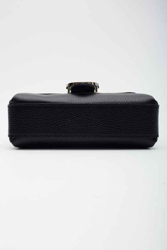 GUCCI GUCCI DOLLAR CALFSKIN INTERLOCKING GG CROSSBODY BAG BLACK SMALL