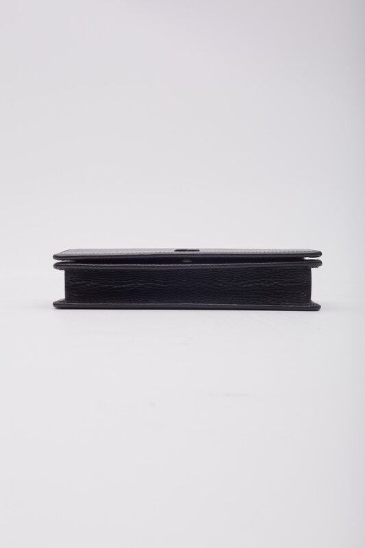 GUCCI GUCCI CALFSKIN GG MARMONT  WALLET ON CHAIN BAG MONOCHROME BLACK