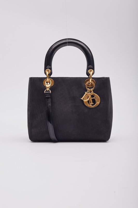 CHRISTIAN DIOR DIOR DIORISSIMO BLACK LADY DIOR HANDBAG MEDIUM