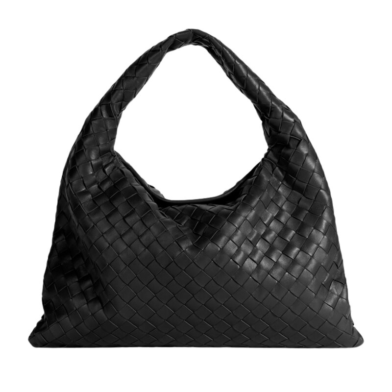 BOTTEGA VENETA BOTTEGA VENETA BLACK INTRECCIATO SMALL HOP BAG