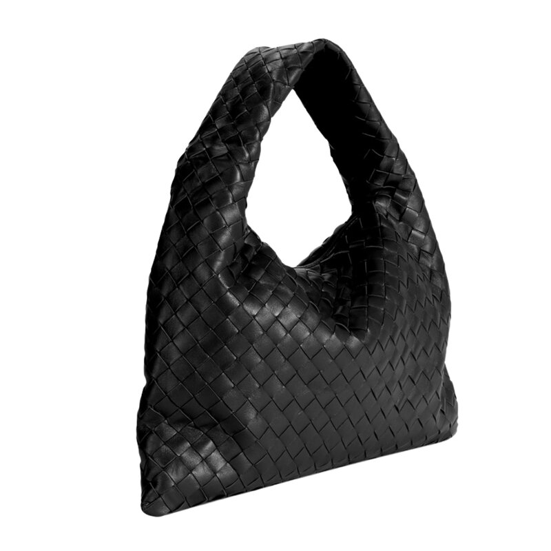 BOTTEGA VENETA BOTTEGA VENETA BLACK INTRECCIATO SMALL HOP BAG