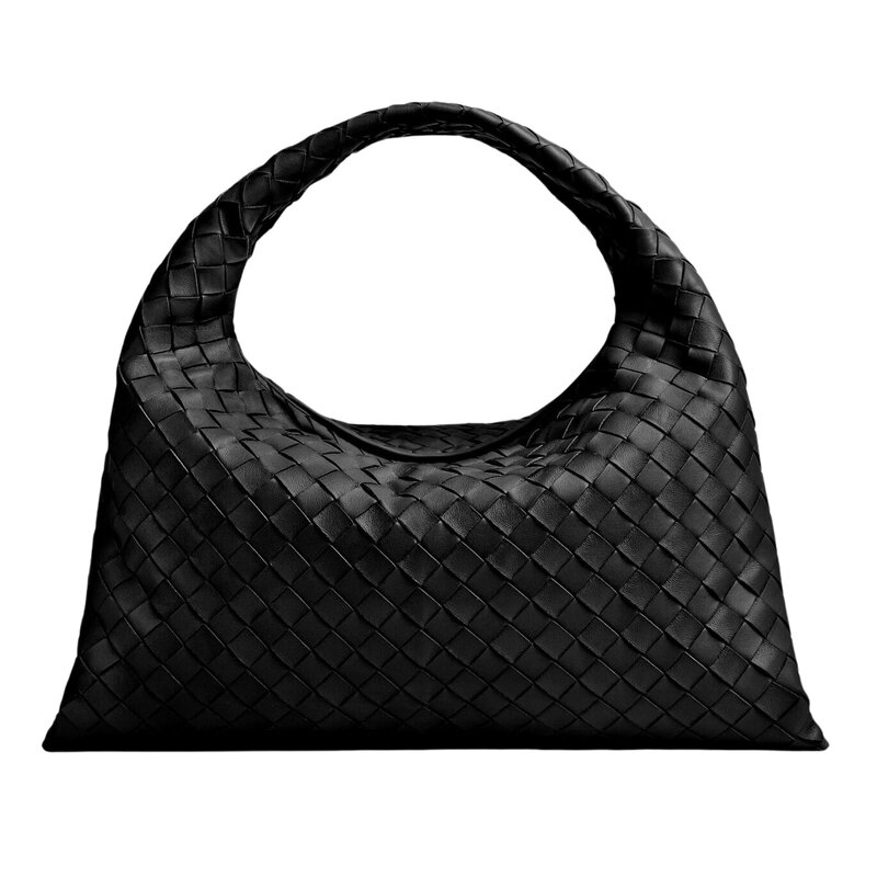 BOTTEGA VENETA BOTTEGA VENETA BLACK INTRECCIATO SMALL HOP BAG