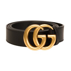 GUCCI GUCCI CALFSKIN BLACK MARMONT GG 60mm BELT