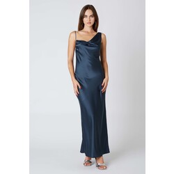 APHRODITE SATIN GOWN GUNMETAL L