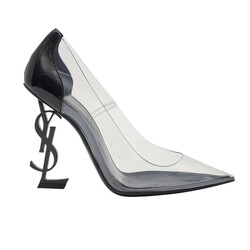SAINT LAURENT SAINT LAURENT BLACK PATENT TRANSPARENT PVC OPYUM HEELS