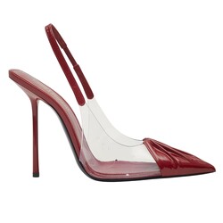 SAINT LAURENT SAINT LAURENT PATENT RED CHICA 115 SLINGBACK HEELS