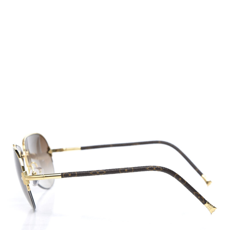 LOUIS VUITTON LOUIS VUITTON MONOGRAM PETITE VIOLA PILOTE AVIATOR SUNGLASSES BROWN