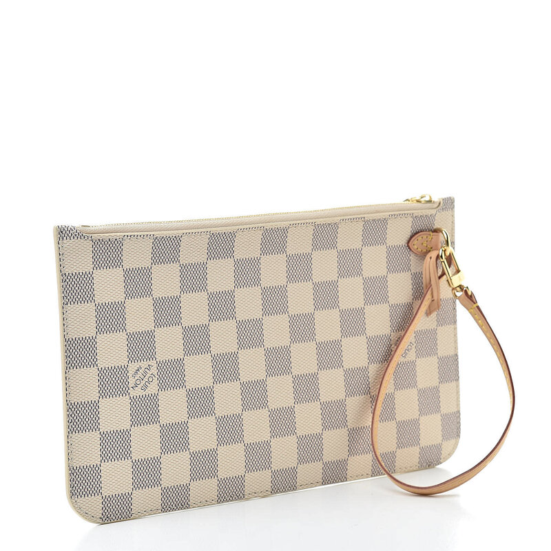 LOUIS VUITTON DAMIER AZUR NEVERFULL GM POCHETTE BEIGE