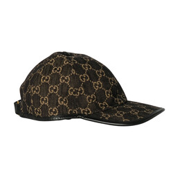 GUCCI GUCCI DENIM BLACK GG MONOGRAM OSCAR BASEBALL CAP M