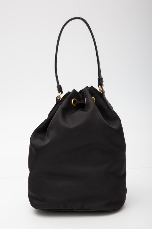 PRADA RE-NYLON BLACK BUCKET DUET SHOULDER BAG