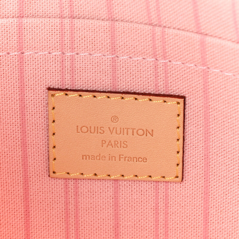 LOUIS VUITTON DAMIER AZUR NEVERFULL GM POCHETTE ROSE