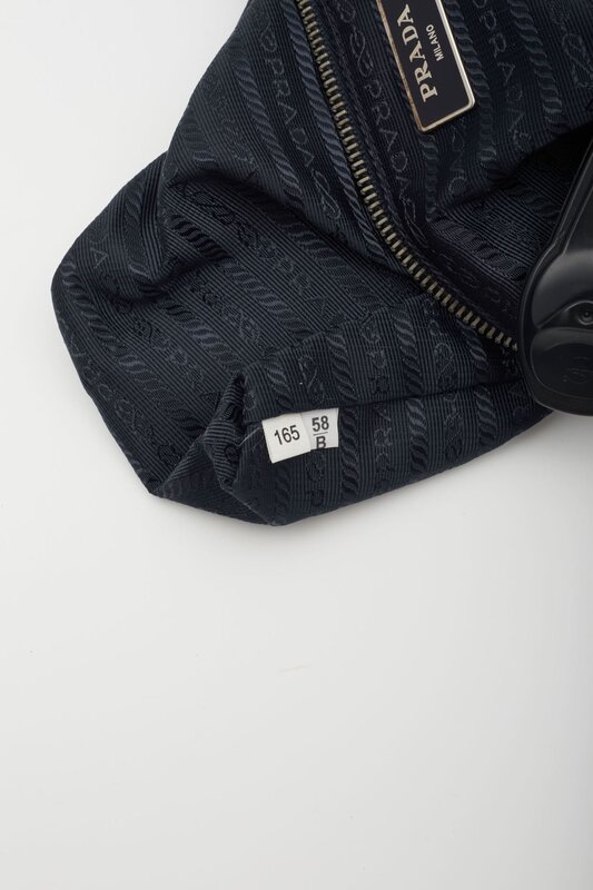 PRADA PRADA NAVY BLUE NYLON BUCKLE FLAP MESSENGER BAG