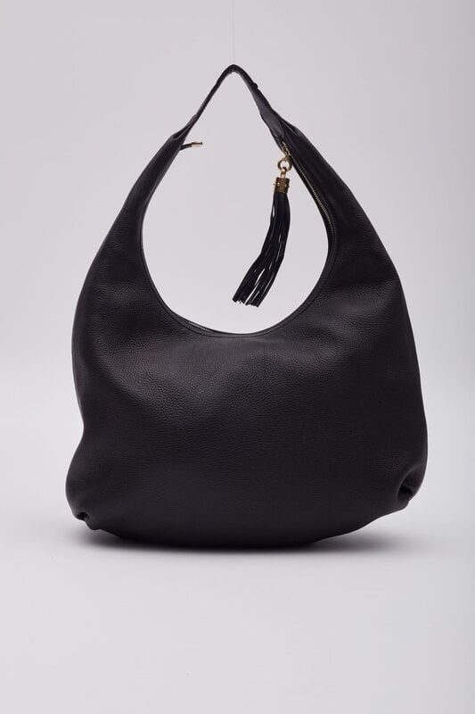 GUCCI BLACK TEXTURED LEATHER SOHO HOBO BAG