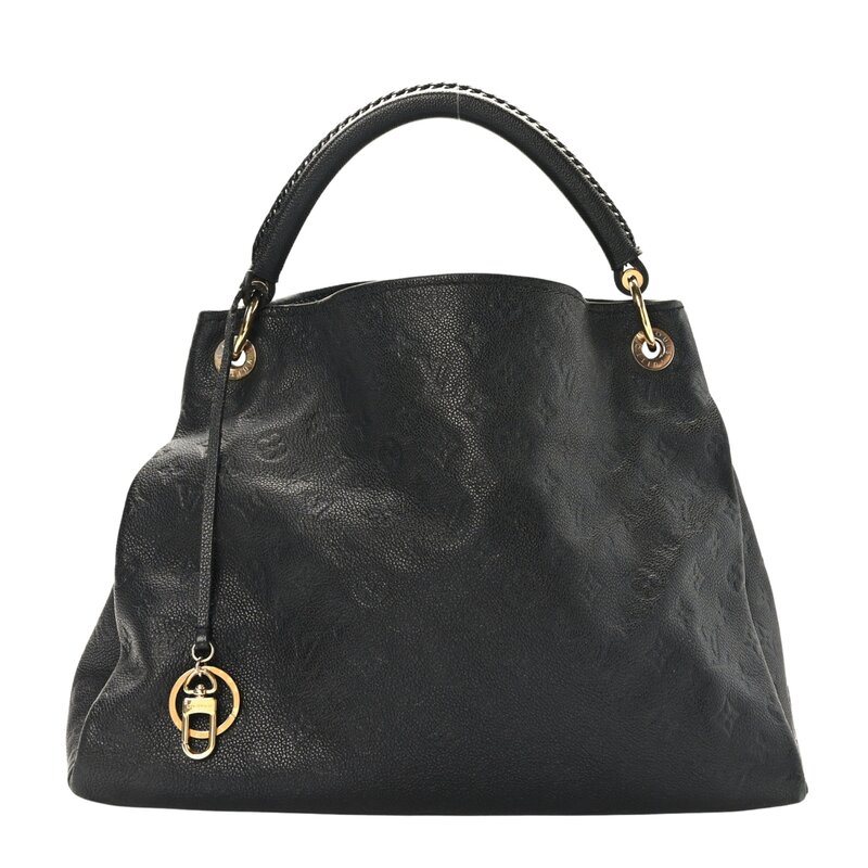 LOUIS VUITTON BLACK EMPREINTE LEATHER ARTSY MM HOBO BAG