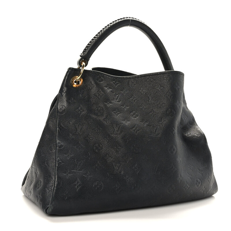 LOUIS VUITTON BLACK EMPREINTE LEATHER ARTSY MM HOBO BAG