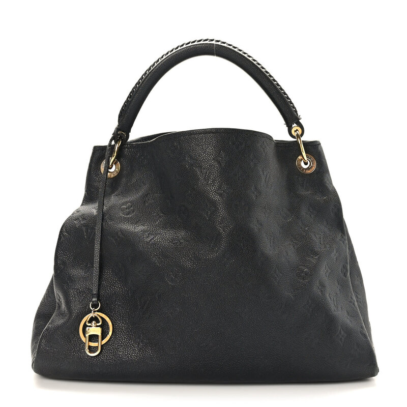 LOUIS VUITTON BLACK EMPREINTE LEATHER ARTSY MM HOBO BAG