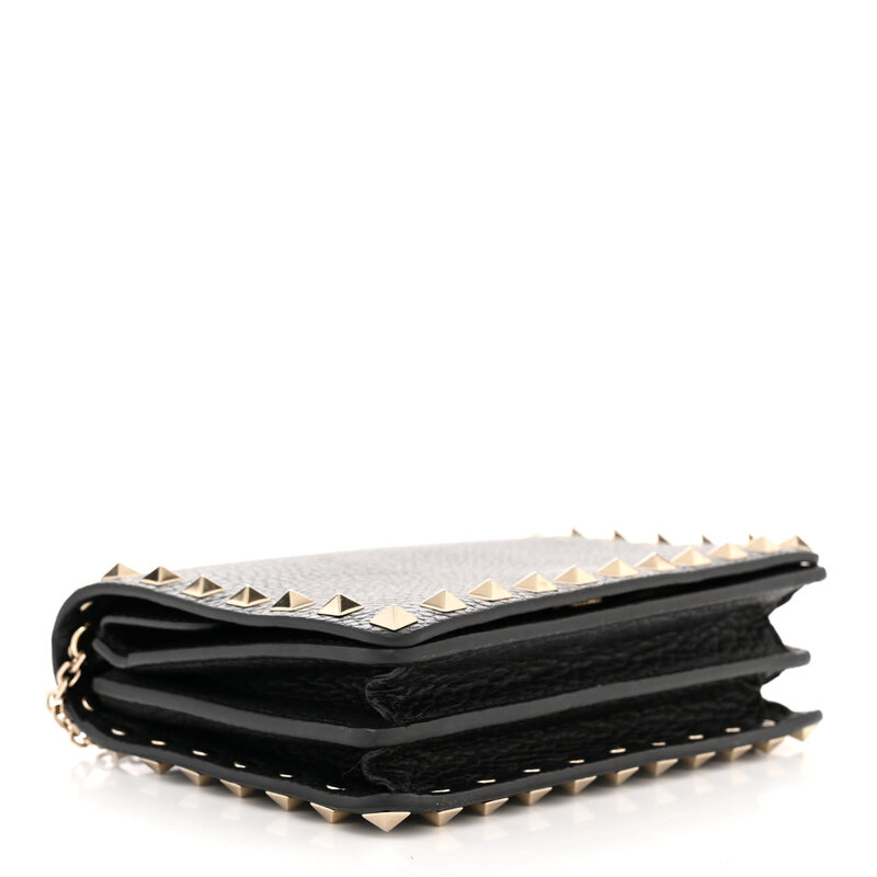 VALENTINO GARAVANI TEXTED LEATHER ROCKSTUD SHOULDER BAG