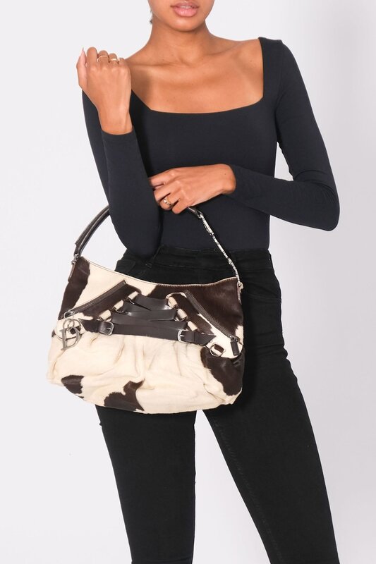 VINTAGE PONY HAIR LEATHER BALLET CORSET SHOULDER BAG CRTBLNCHSHP