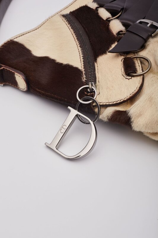 CHRISTIAN DIOR DIOR VINTAGE PONY HAIR & LEATHER BALLET CORSET SHOULDER BAG COW