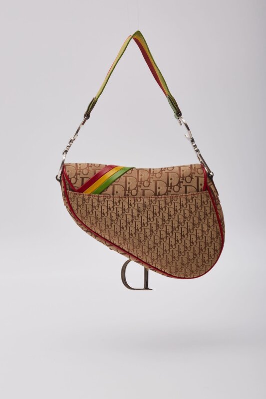 CHRISTIAN DIOR DIORISSIMO MONOGRAM BEIGE RASTA SADDLE BAG