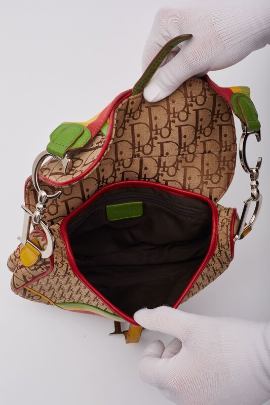 CHRISTIAN DIOR DIORISSIMO MONOGRAM BEIGE RASTA SADDLE BAG