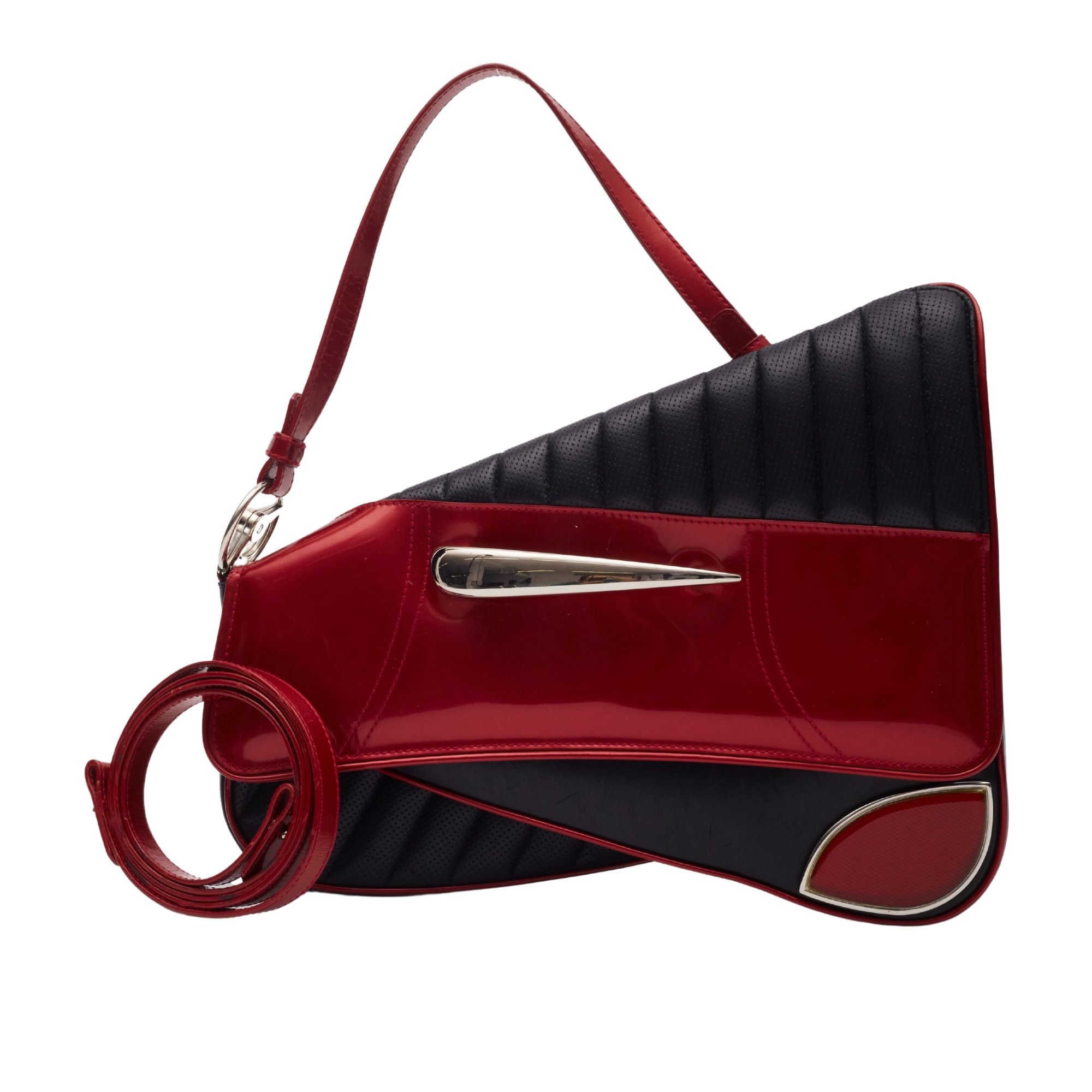 CHRISTIAN DIOR TRAILER TRASH CADILLAC CAR SADDLE BAG BLACK RED