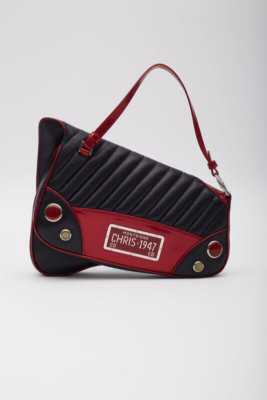 CHRISTIAN DIOR TRAILER TRASH CADILLAC CAR SADDLE BAG BLACK RED