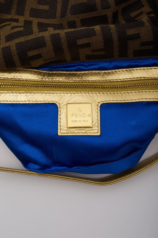 FENDI VINTAGE FF MONOGRAM FLOWER EMBODIED BAGUETTE BAG