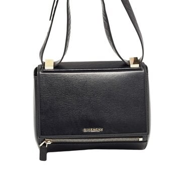 GIVENCHY GIVENCHY TEXTURED CALFSKIN BLACK PANDORA BOX CROSSBODY BAG