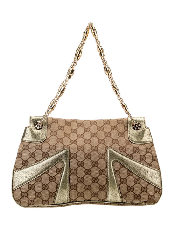 GUCCI GUCCI MONOGRAM TOM FORD JEWELLED DRAGON BAG GOLD