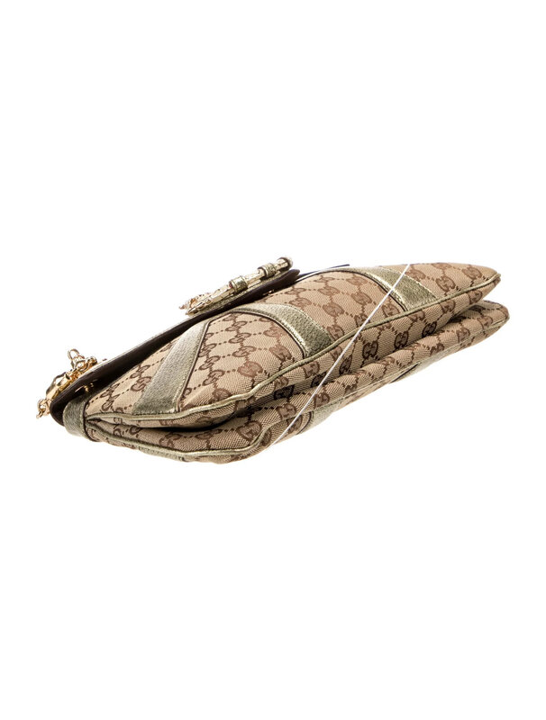 GUCCI GUCCI MONOGRAM TOM FORD JEWELLED DRAGON BAG GOLD