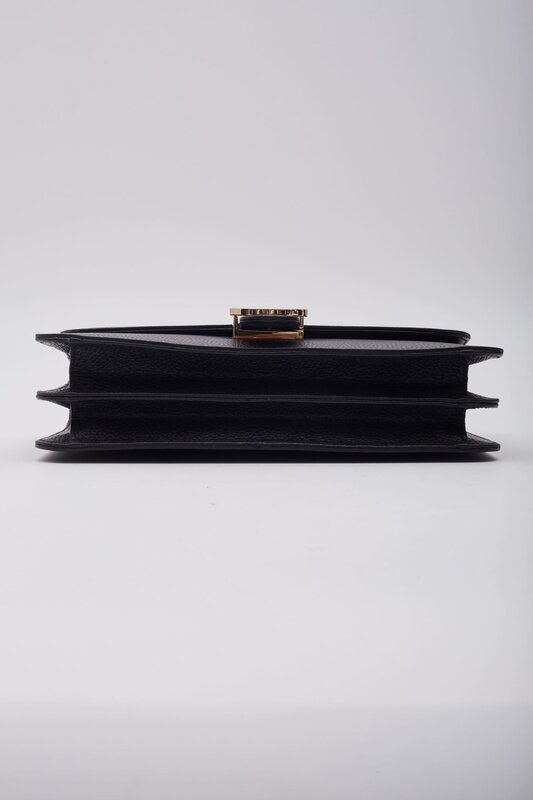 GUCCI GUCCI DOLLAR CALFSKIN INTERLOCKING GG SHOULDER BAG BLACK