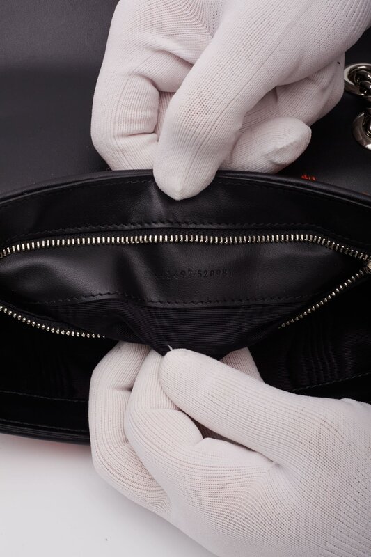 GUCCI GUCCI GG MARMONT TWEED BLACK PINK SHOULDER BAG SMALL
