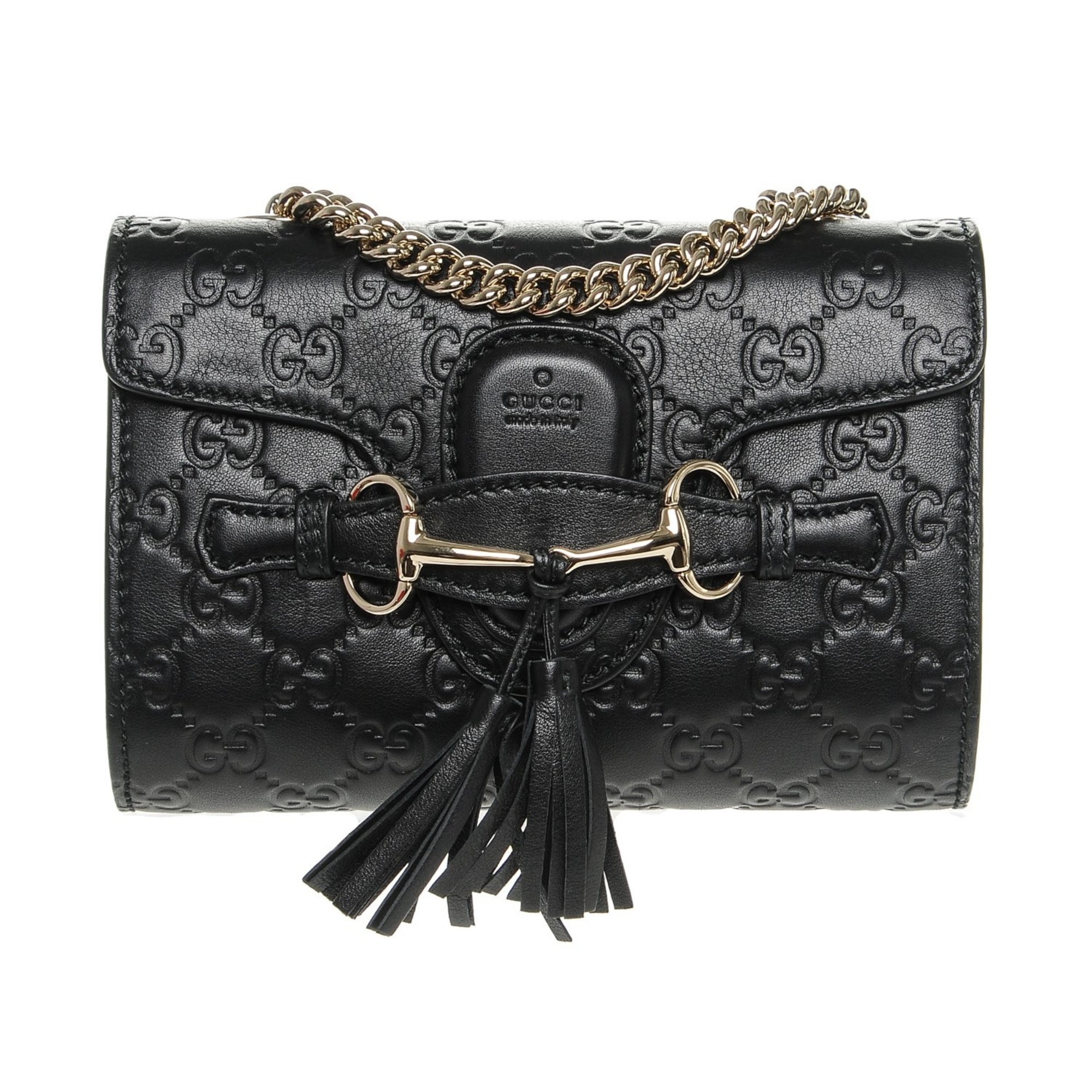 GUCCI GG GUCCISSIMA BLACK EMILY SHOULDER BAG MINI