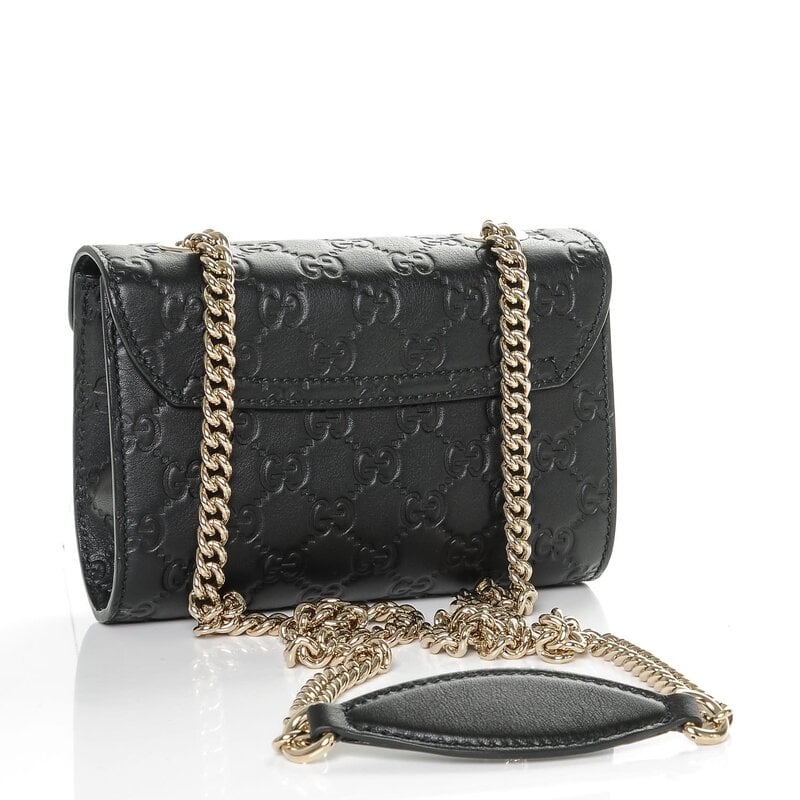 GUCCI GG GUCCISSIMA BLACK EMILY SHOULDER BAG MINI