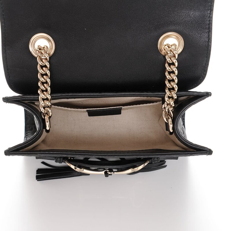 GUCCI GG GUCCISSIMA BLACK EMILY SHOULDER BAG MINI