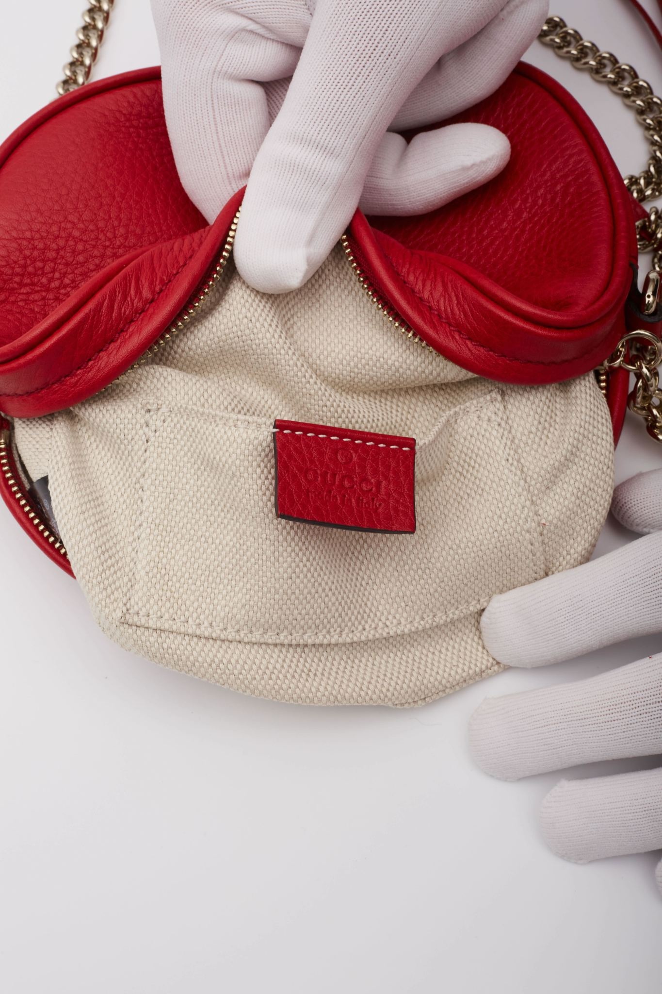 METALLIC RED LEATHER CHAIN SOHO DISCO CROSSBODY BAG MINI CRTBLNCHSHP