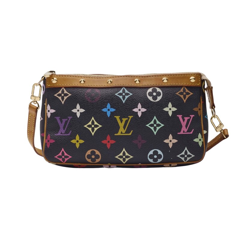 LOUIS VUITTON LOUIS VUITTON MURAKAMI MONOGRAM MULTICOLOR POCHETTE ACCESSORIES BLACK
