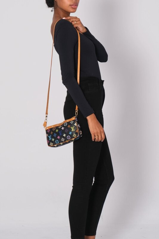 LOUIS VUITTON LOUIS VUITTON MURAKAMI MONOGRAM MULTICOLOR POCHETTE ACCESSORIES BLACK